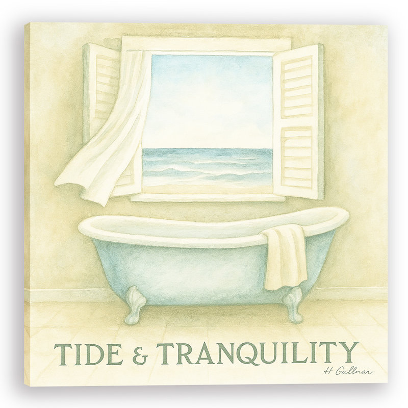 Art mural sur toile Tide & Tranquility - Open Window Coastal Bath