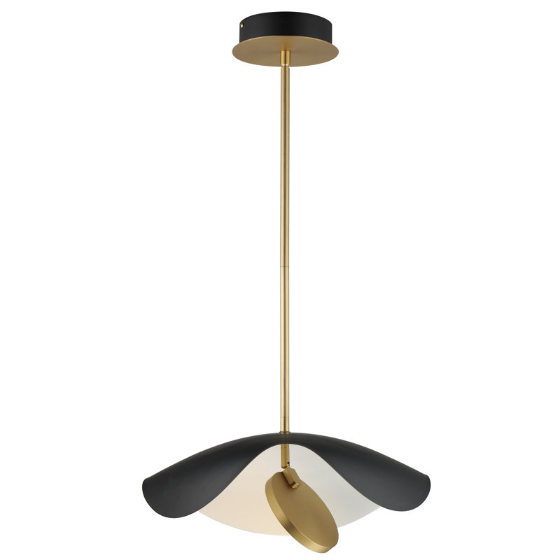 Luminaire suspendu 1 lumière Hinton, Noir / doré