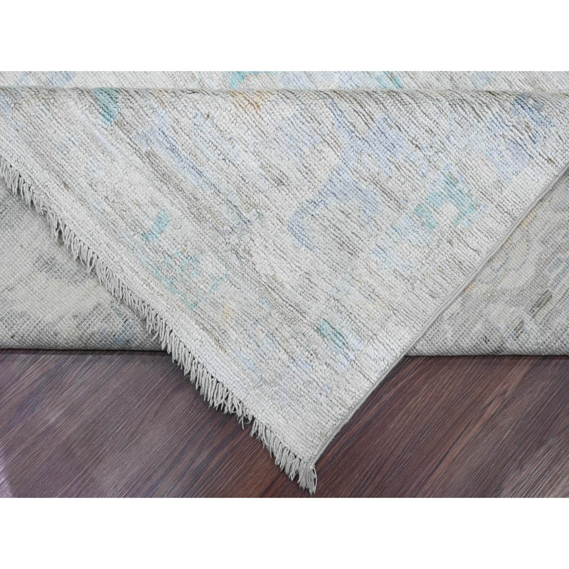 Tapis blanc en laine noué à la main 10 pi x 13 pi 4 po E3F9EB71991C43F5AC1EC7ABCAC2F659