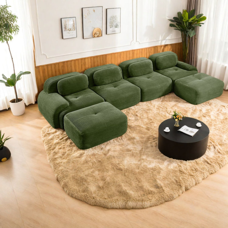 Canapés modulaires en U de qualité supérieure, tissu en velours côtelé, conception ergonomique pour le salon et les chambres à coucher
