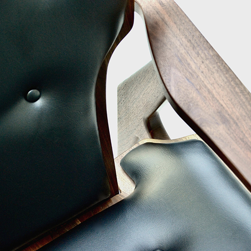 London Leather Tufted Armchair, Walnut
