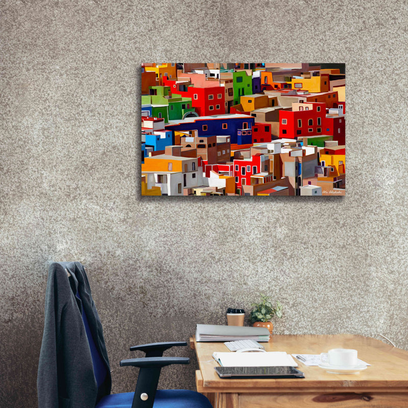 'Color town' by Ata Alishahi, Giclee Canvas Wall Art, 26" H x 40" W x 1.5" D