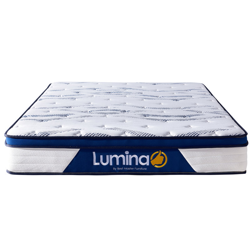 Matelas hybride à ressorts ensachés Lumina de 10/12 po avec fermeté moyenne, livré en boîte, 12 po, Twin