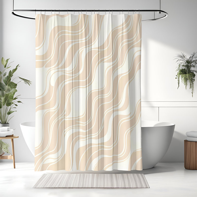 Rideau de douche abstrait Dealtae, H 70 po x l 72 po