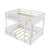 Full XL Over Queen/Full  Over Queen Bunk Bed With Ladder And Guardrails, Pegboard And Bookshelf, White-209804311-209805290