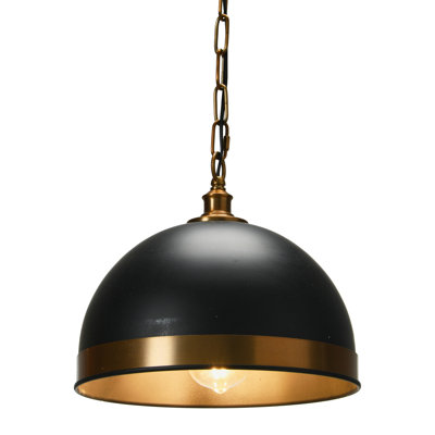 Plafonnier en métal, noir et nickel antique