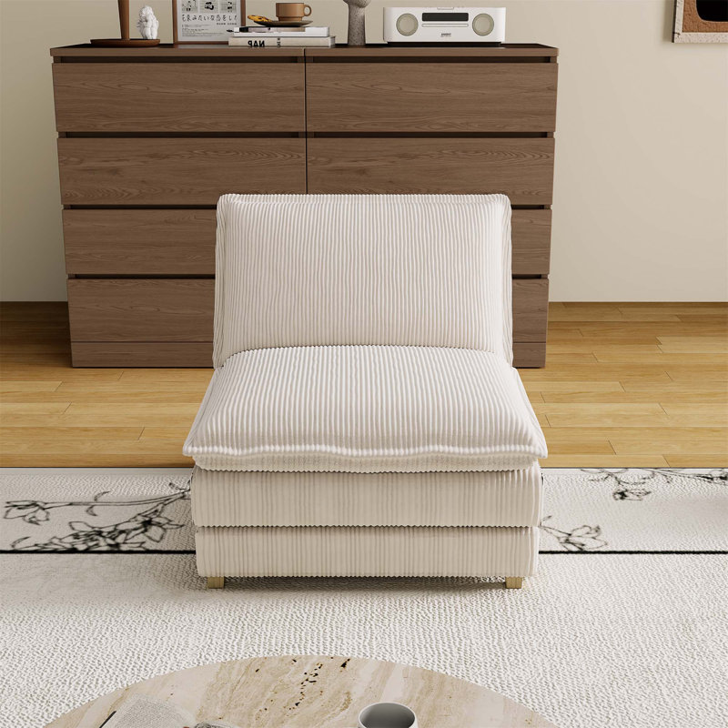 Canapé modulaire modulaire: profond - canapé de siège, Velours côtelé beige