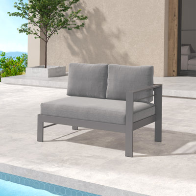 Brandtley 119.38cm Wide Straight Metal Patio Sectional with Cushions