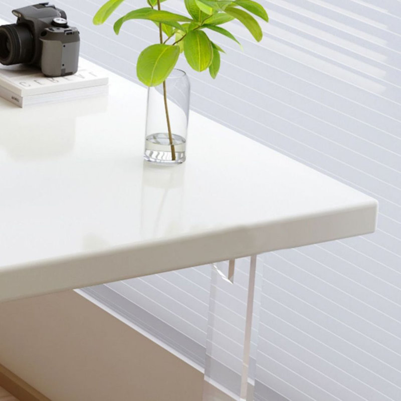 Bureau moderne et simple blanc, H 29,53 po x l 78,74 po x P 27,56 po