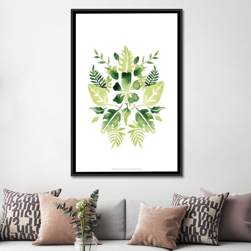 « verdoyant vignette i », reproduction sur toile, H 26 po x l 18 po x P 1,5 po, Toile avec cadre noir, Pas de tapis