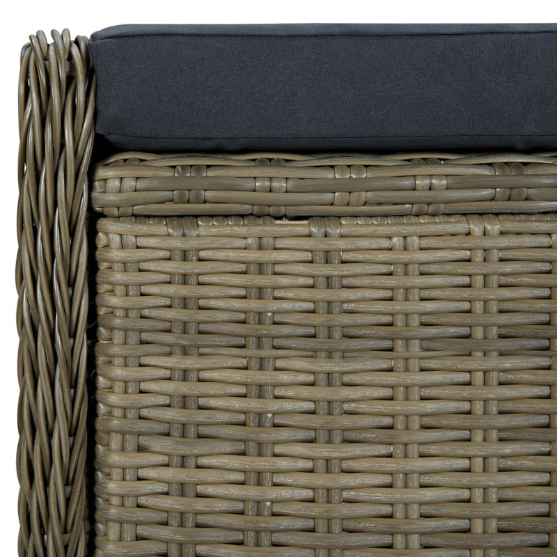 Chaise de patio inclinable avec coussins Couto, Marron