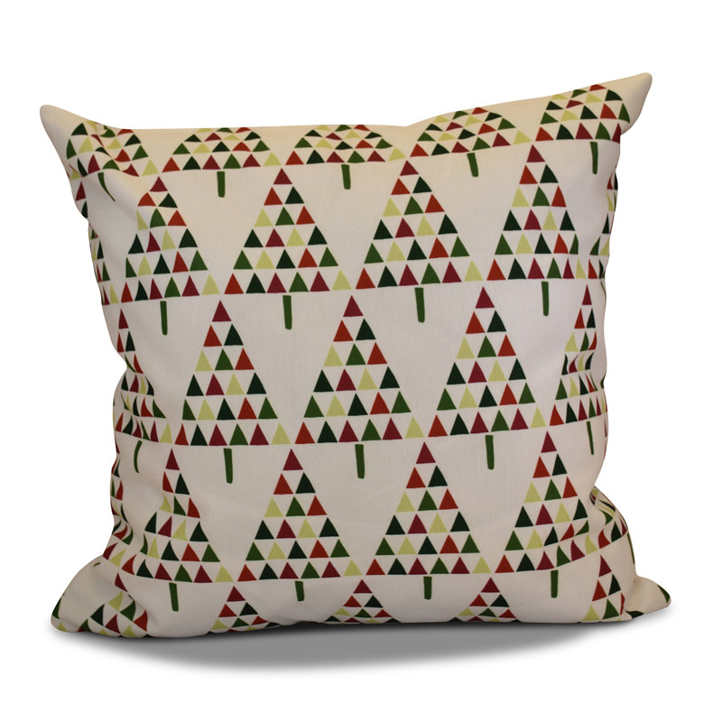 Housse et insert de coussin carré Jump for Joy Christmas Triangle Trees, H 26 po x l 26 po, Crème