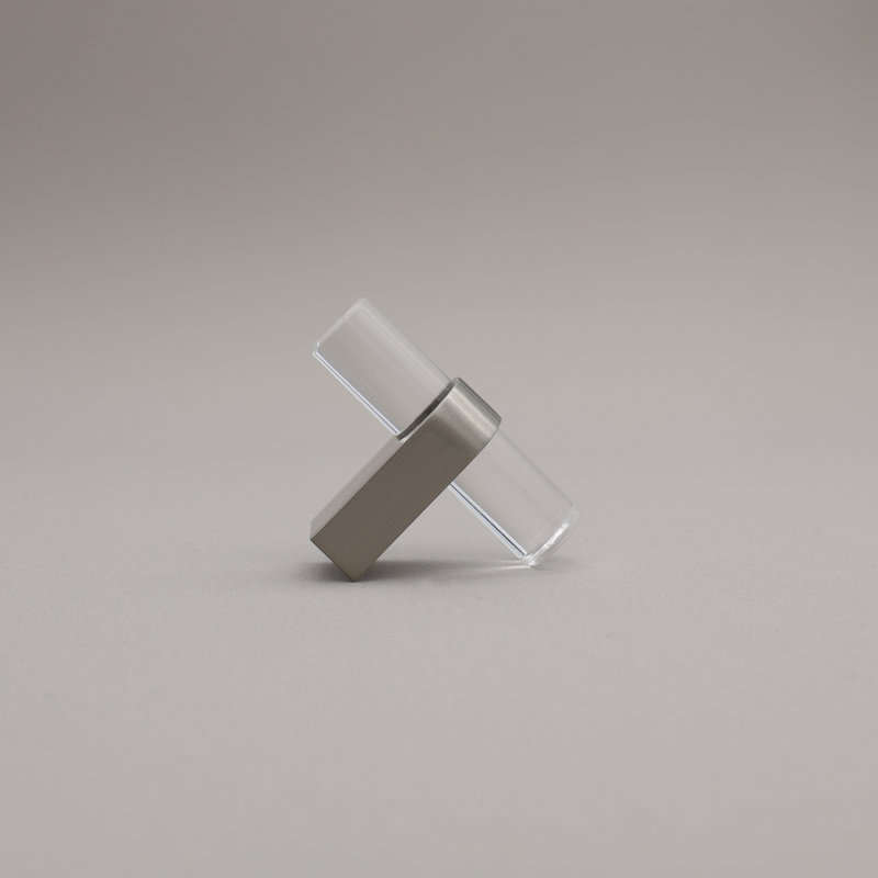 Clarity Acrylic Bar Knob, Satin Nickel/Clear Acrylic