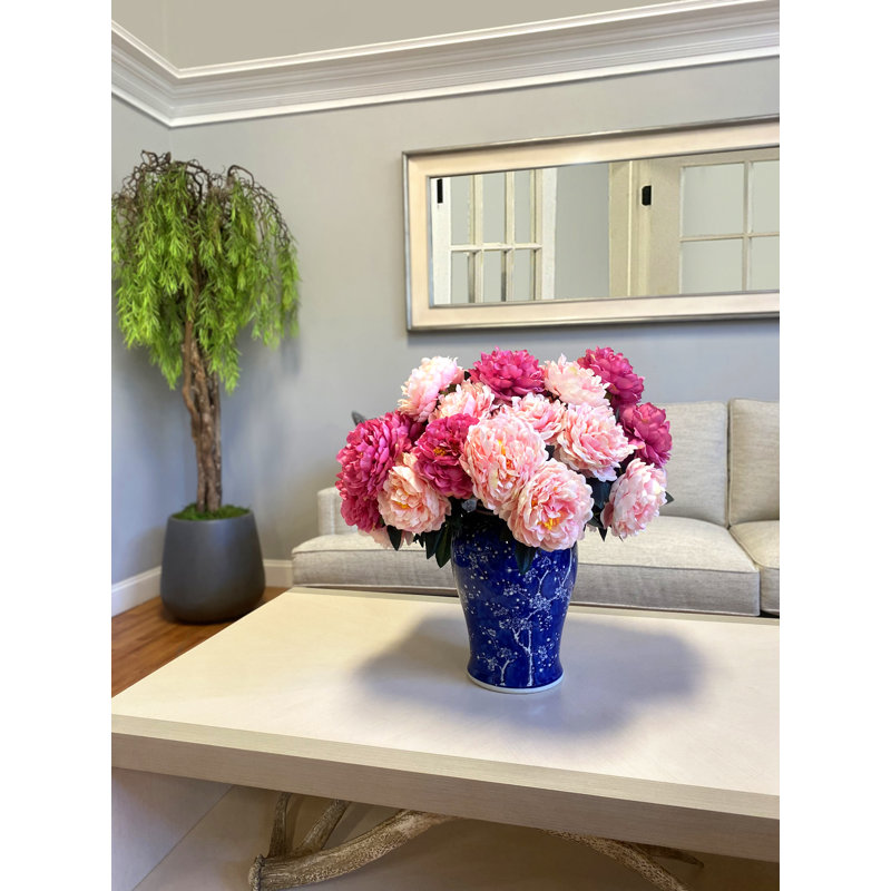 Peony Arrangement in a Ceramic Pot