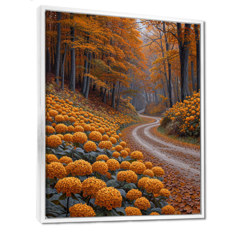 Art mural mural campagne champêtre, Toile avec cadre flottant brun, H 32 po x l 24 po x P 1 po