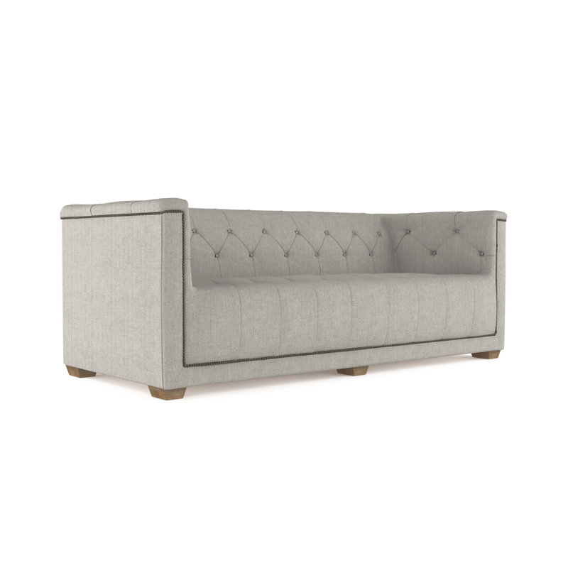 Velvet Sofa, Chocolate Genuine Leather, 84"
