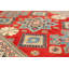 Tapis unique en laine noué à la main Gazni doré des années 2010 de 6 pi 5 po x 9 pi 8 po Qaiden