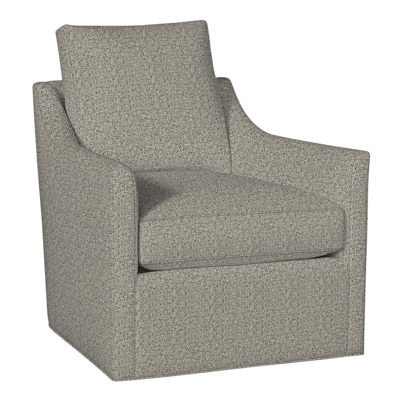 Newlin 30.5" Newlin Barrel Back Swivel Chair, Nadia Linen, No