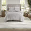 Ensemble de literie en coton de style campagnard capitonné en chenille gris, décor de chambre confortable