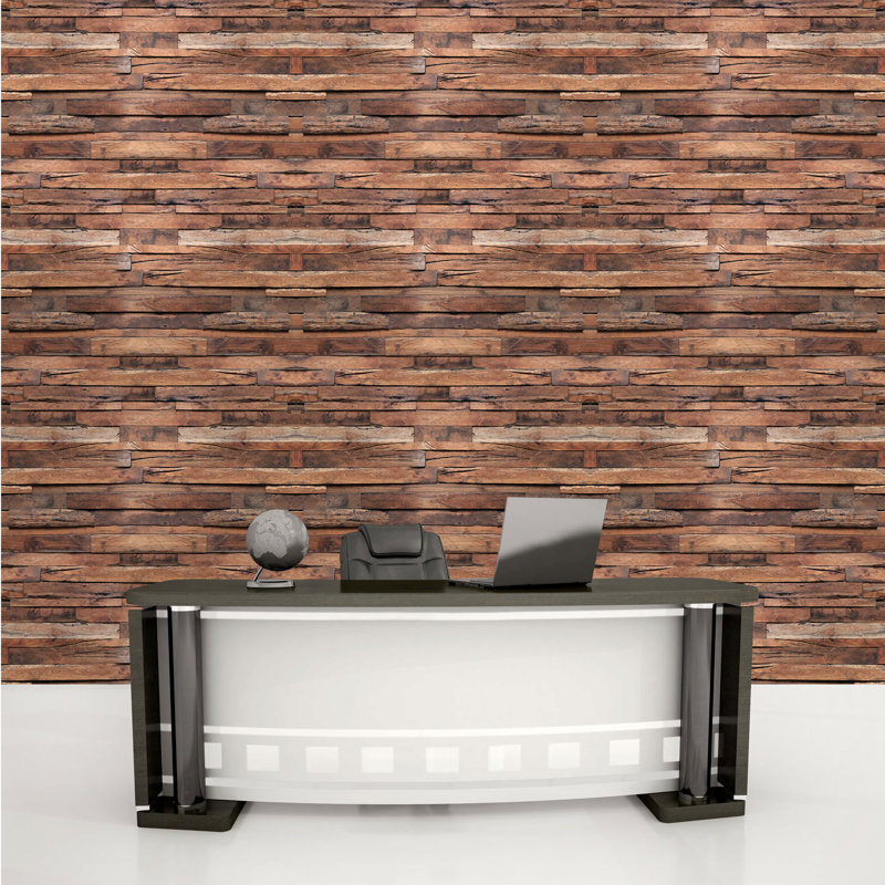 Décalcomanie murale bandes de bois
