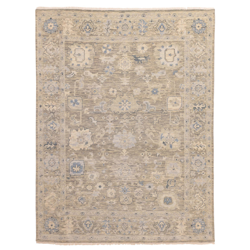 Tapis moderne gris Oushak 7 pi 11 po x 10 pi 3 po