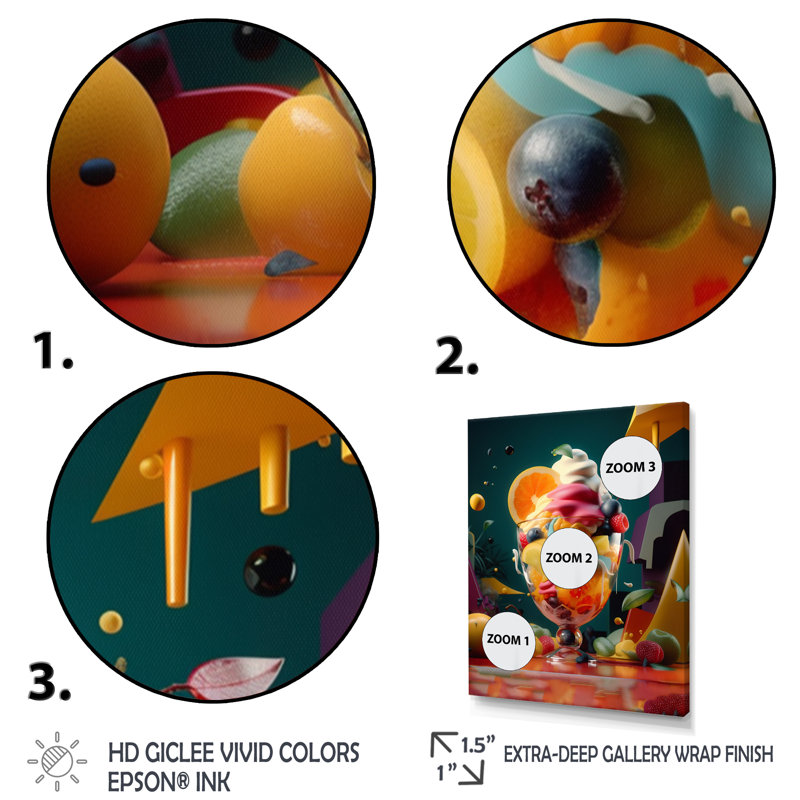 Ranshaw, mélange artistique de fruits frais II, H 32 po x l 16 po x P 1 po