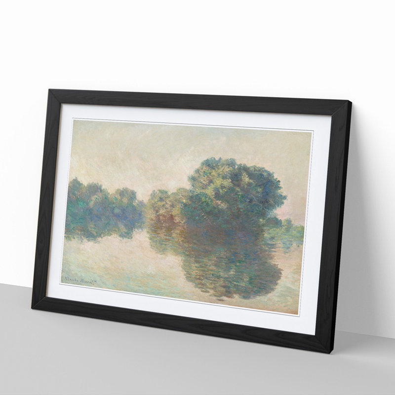 The Seine at Giverny by Claude Monet - Framed Print, Black Framed, 48cm H x 65cm W x 2cm D