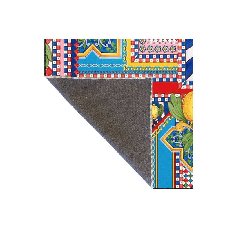 Tapis décoratif géométrique moderne à motif de couleurs mélangées Lemon, Carré 3 pi 3 po