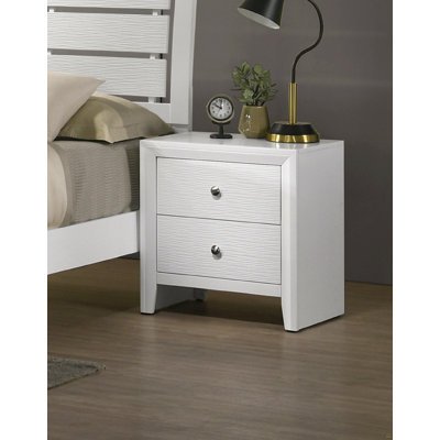 2-Drawer Nightstand End Table Two Storage Drawers