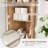 Freestanding Tall Corner Cabinet, Corner Bathroom Storage Cabinet Adjustable Shelf, Display Cabinet-542380975