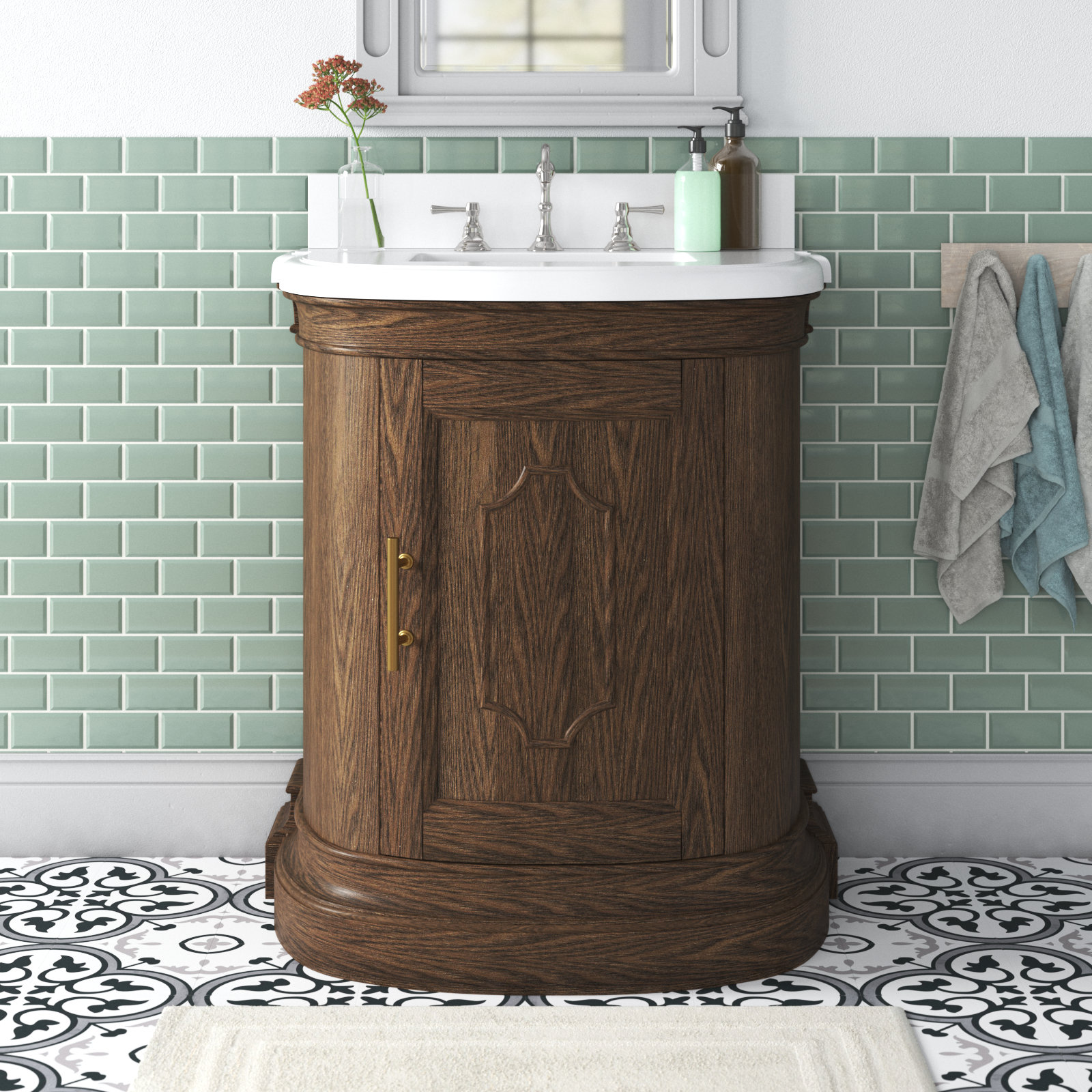 Non Pedestal Bath Under Sink Vanity Cabinet Stockholm Oak