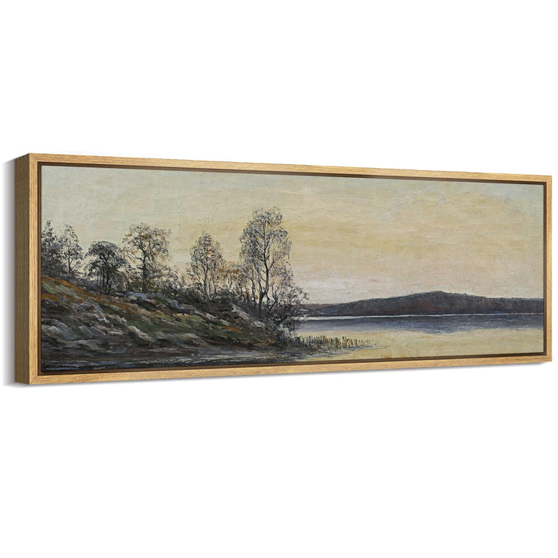 Automne au bord du lac, sérénité, nature impressionniste, rétro rétro, beaux-arts, illustrations, Naturel