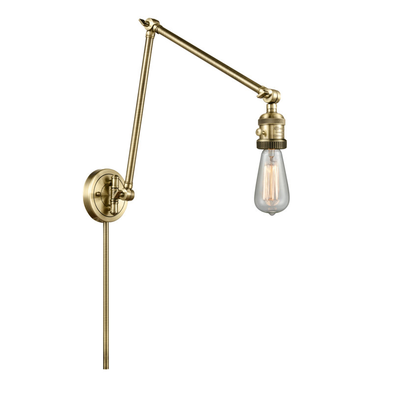 Allaryce Swing Arm Sconce, Bulb Not Included, Antique Brass