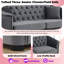Canapé Chesterfield classique capitonné à trois places avec garniture cloutée et confort profond-1621291647