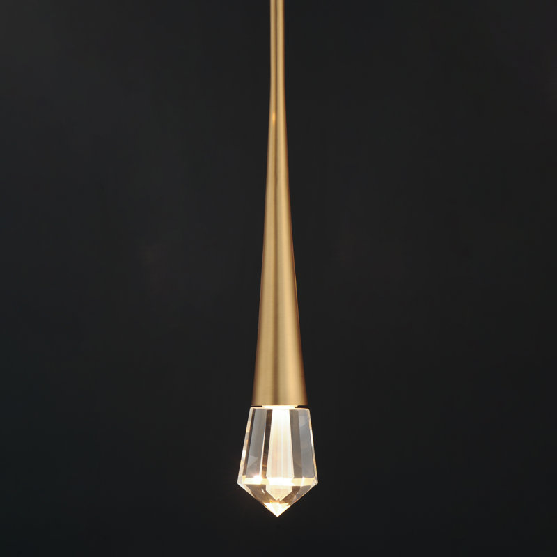 Ersida 1 - Light Gold LED Teardrop Pendant, Gold