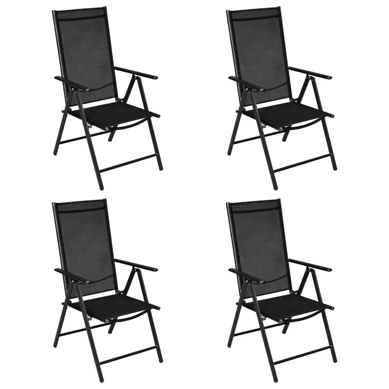 Rectangular 4 - Person 31.5" Long Dining Set with Cushions, Black, 31.5" table length