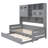 Twin Size Wooden Daybed With Trundle and All-in-One Cabinet-576620565