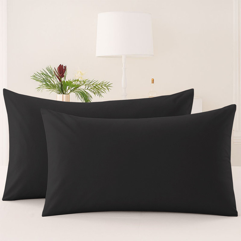 Microfiber Machine Tufted Pillow Case, Black
