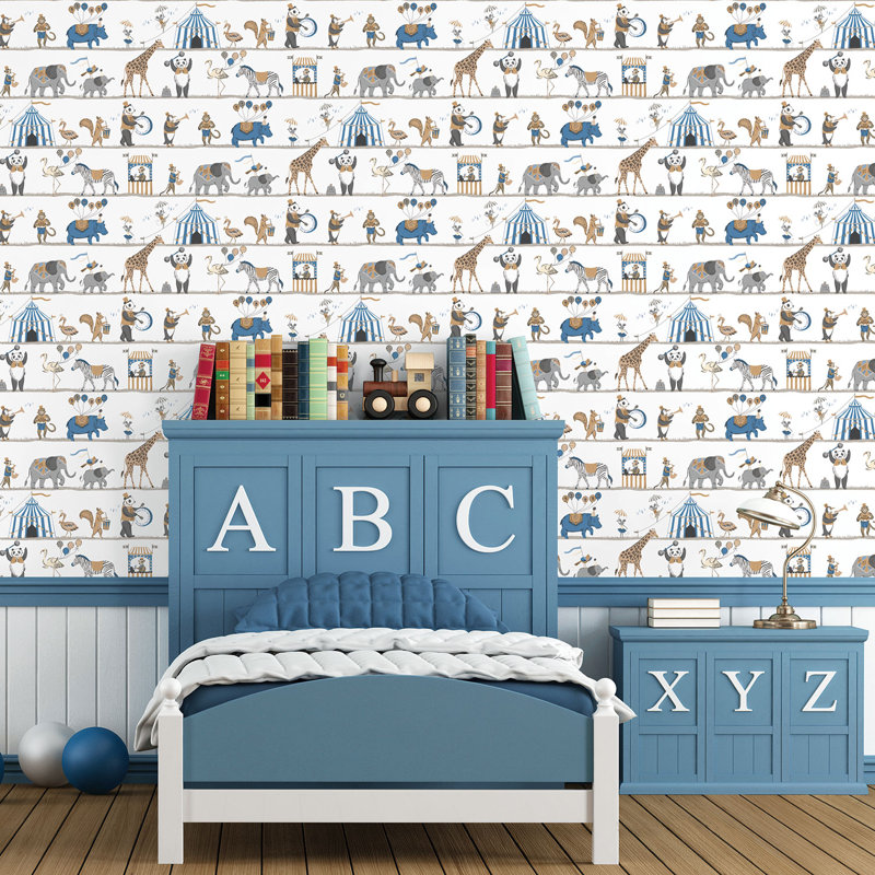 Bellamy 10m x 53cm Matte Wallpaper Roll, Blue/White/Grey