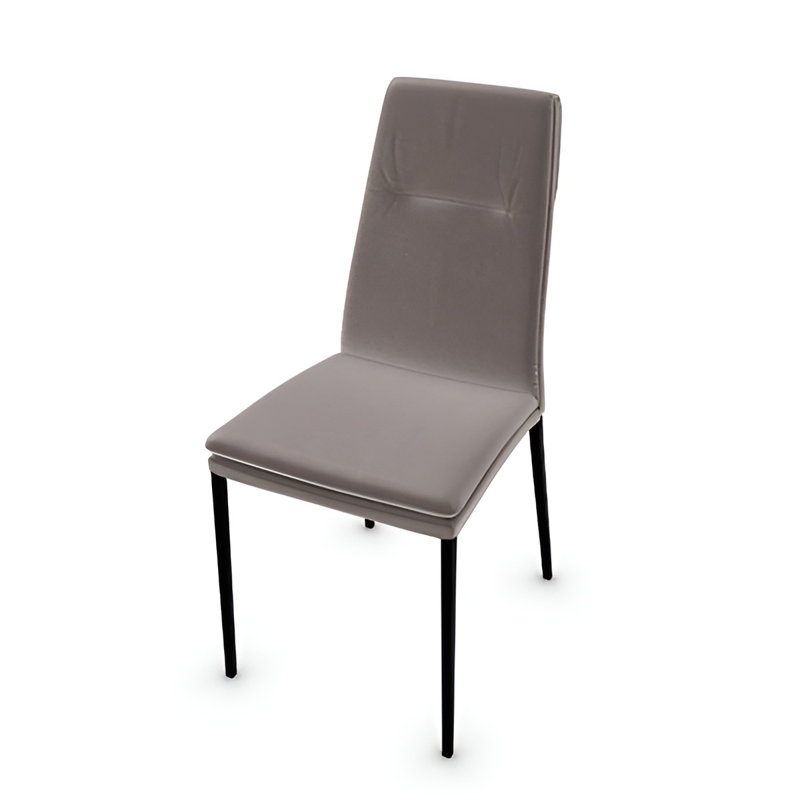 Carmen Upholstered Chair with Metal Legs, Mud Brown