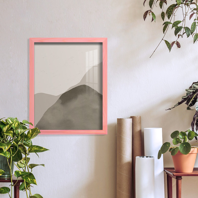 " Cloud Kiss I ", 15" H x 12" W x 1" D, Pink Framed Paper