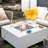 Bianco / Sofia 40" Outdoor Marble Porcelain Fire Table 60,000 BTU - Includes Fire Glass, Lid & PVC Cover-51683634-55252138