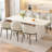78.97" Modern Rectangle Cream White Dining Table Set with 6 Chairs for Kitchen, Bar, Living Room-1663940019-1663806311