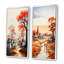 «Peach Gray African Village Visions», 2 pièces-965225797-965225795