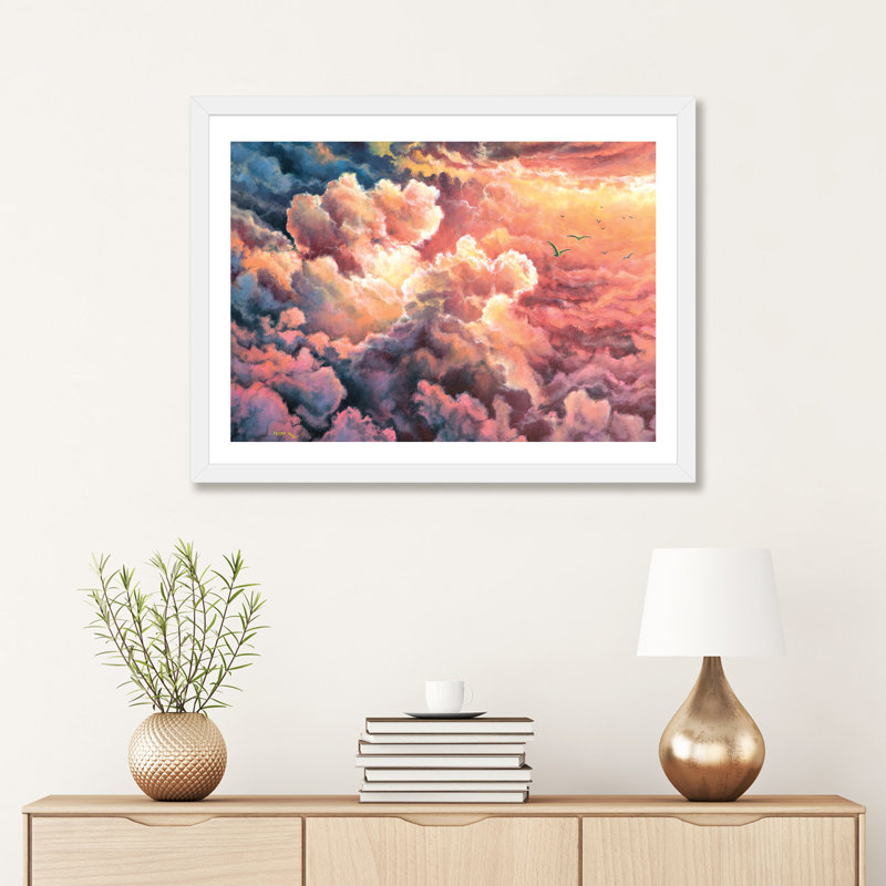 Warm Clouds par reproduction d'art, Papier encadré blanc, H 24 po x l 32 po x P 1 po