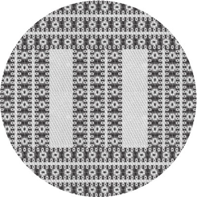 Tapis noir/blanc cassé tissé à la machine