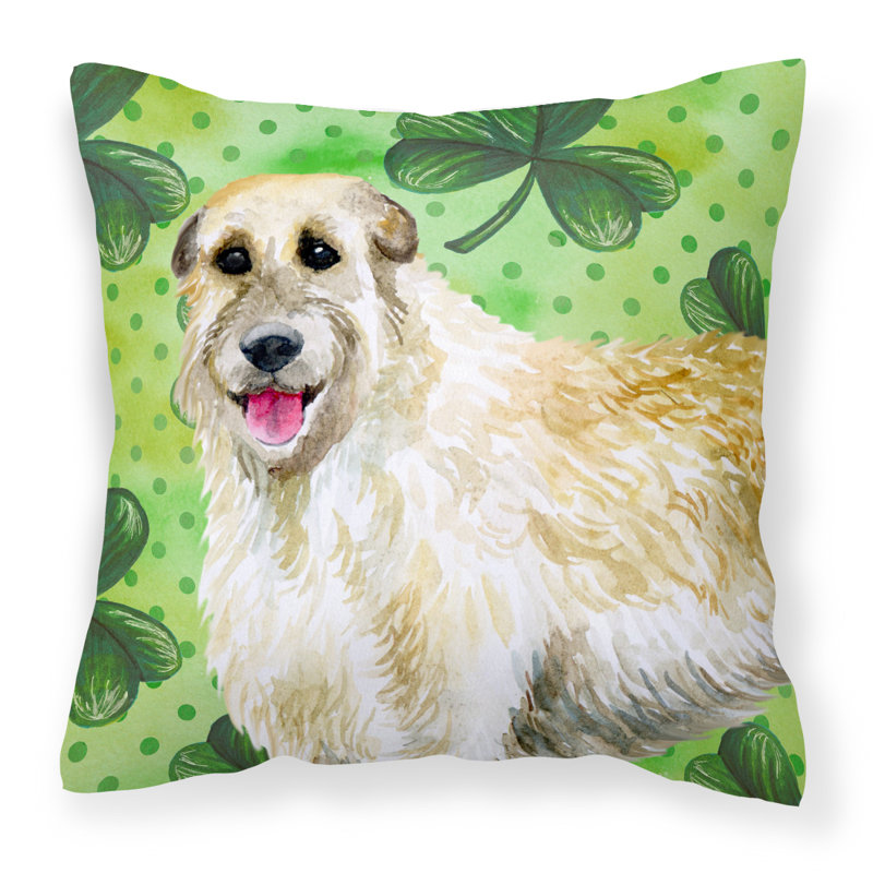 Coussin intérieur/extérieur st patrick, Lévrier irlandais, 18 po x 18 po