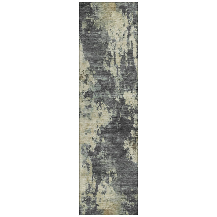 Machine Washable Indoor/Outdoor Xhevrie Gray Rug