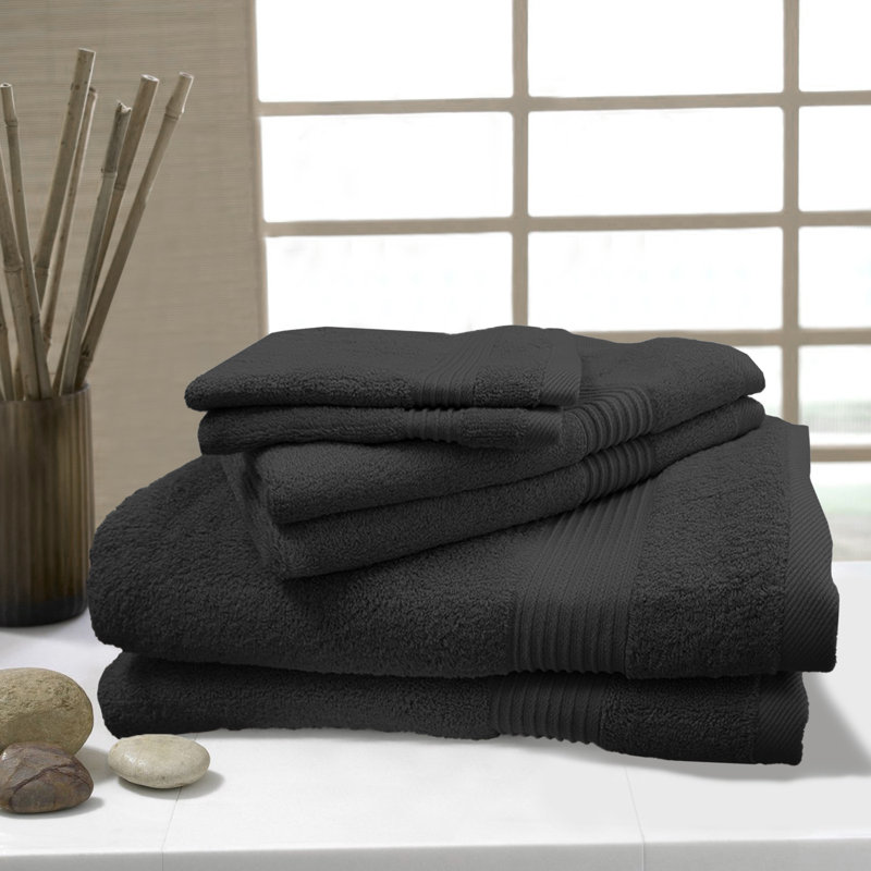 Arawyn Deluxe Bath Sheet Towel Set, Charcoal, Washcloths - 10 Pack