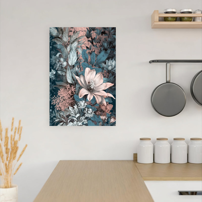«Lush Botanical Bloom», art floral abstrait, H 18 po x l 12 po